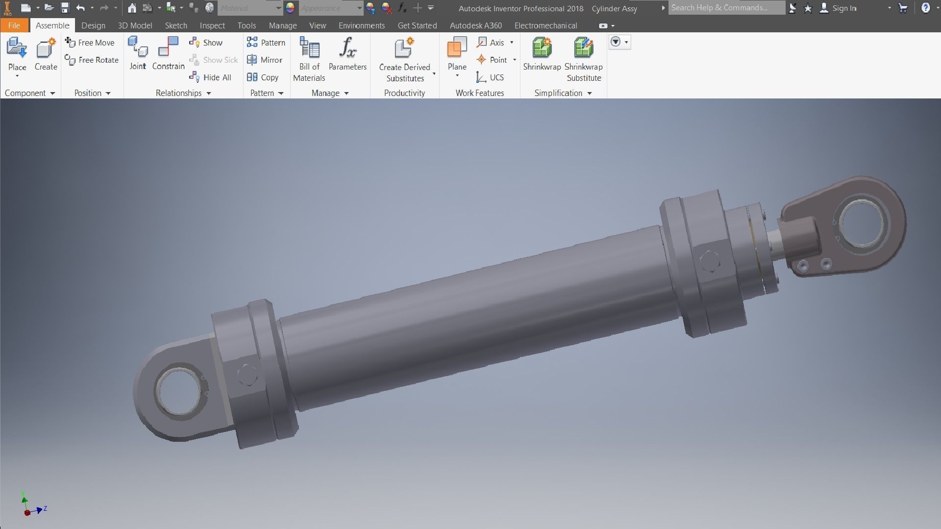Hydraulic Cylinder 3D Model 3D model_1