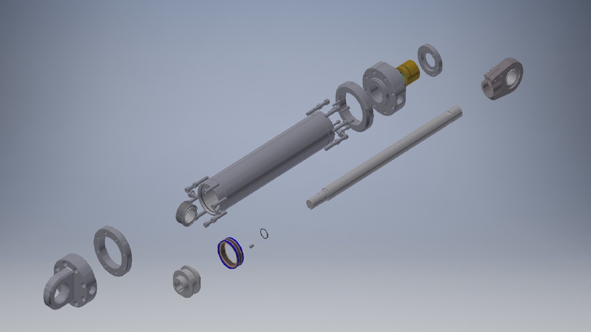 Hydraulic Cylinder 3D Model 3D model_13