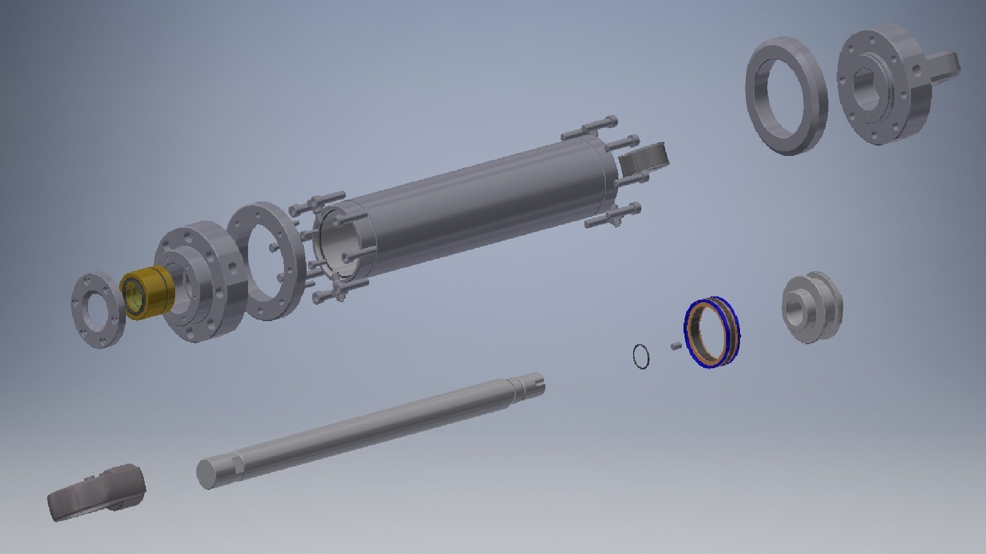 Hydraulic Cylinder 3D Model 3D model_11