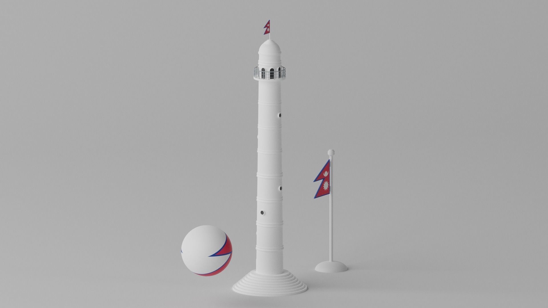 Dharahara Bhimsen Tower Nepal 3D model_4