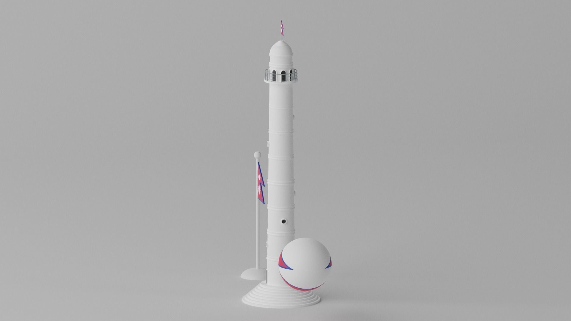Dharahara Bhimsen Tower Nepal 3D model_3