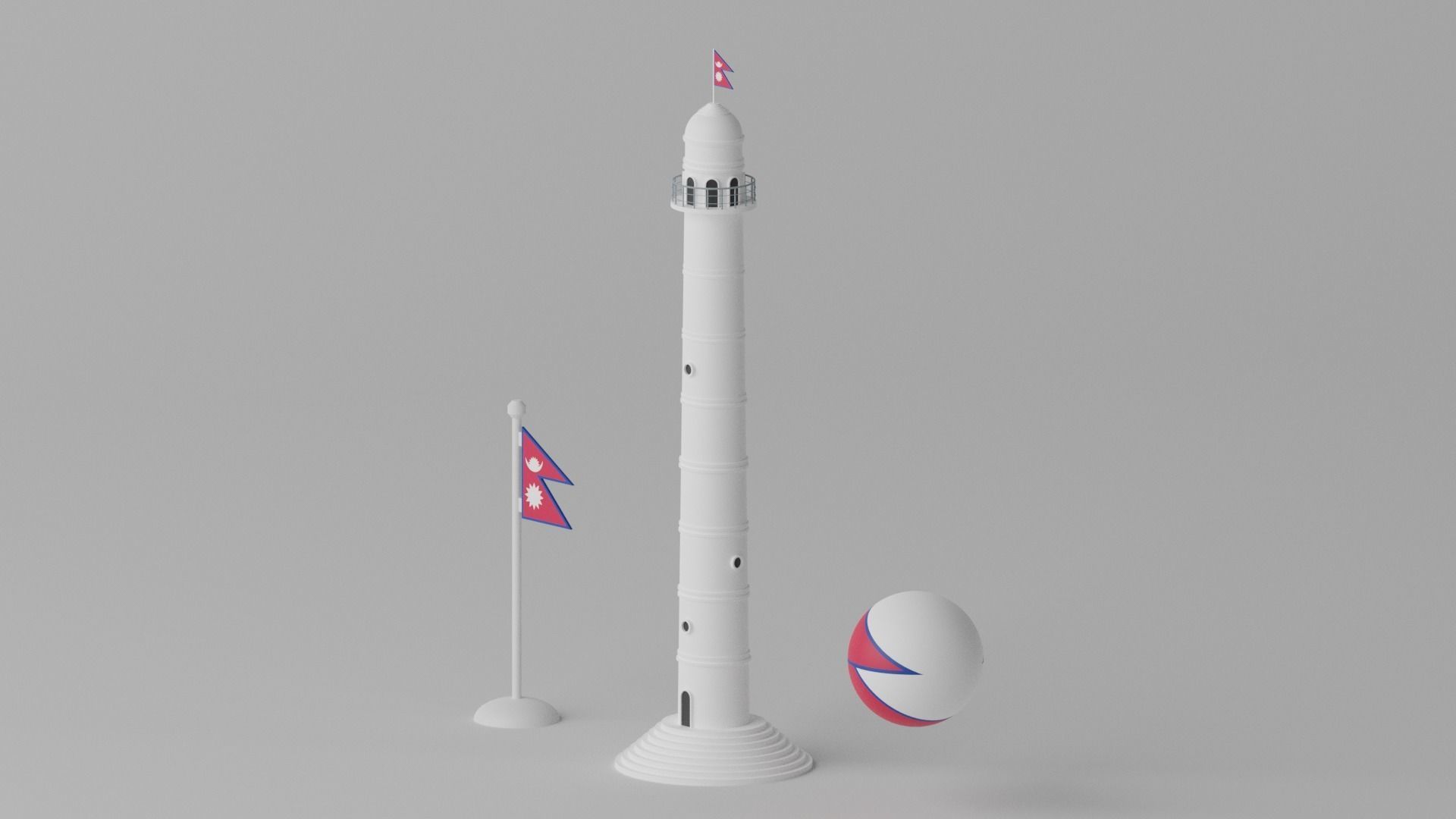 Dharahara Bhimsen Tower Nepal 3D model_2