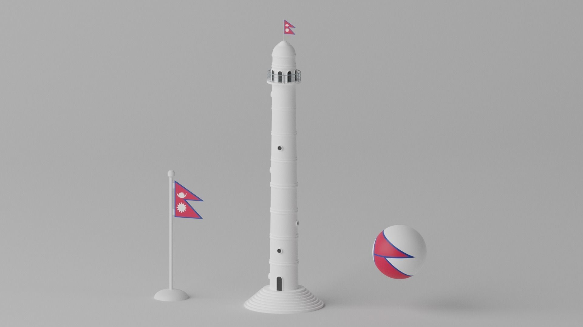 Dharahara Bhimsen Tower Nepal 3D model_1