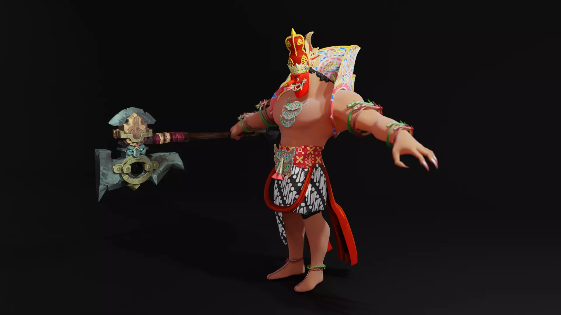 Rahwana Character Dewanagari Ravana Dasamuka 3D model