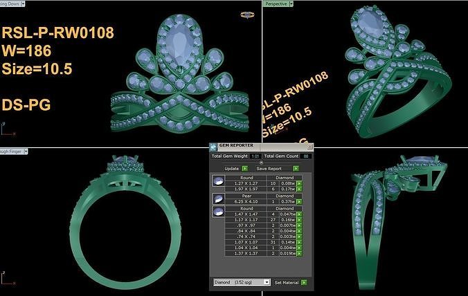 Popular Women Ring Free 3D print model