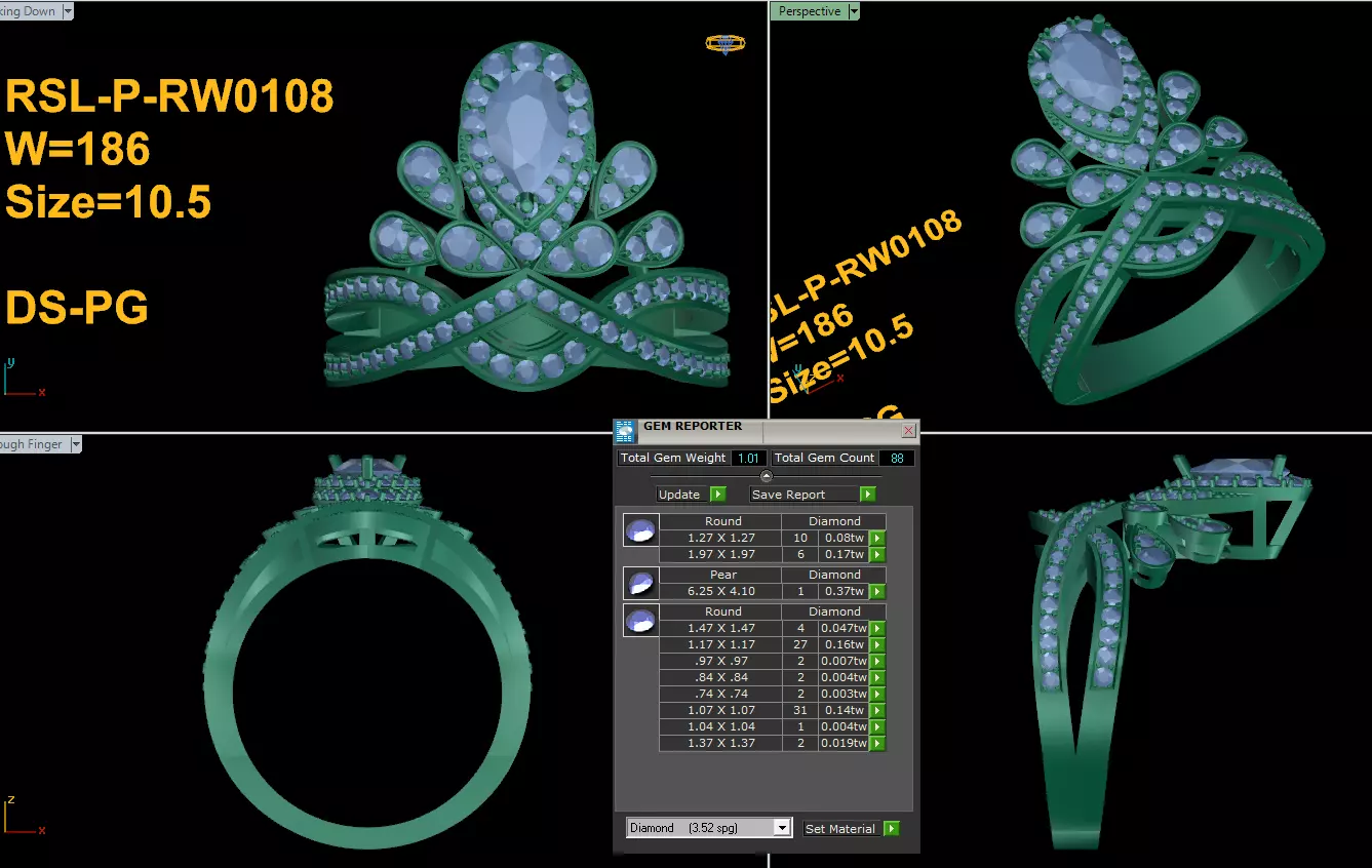 Popular Women Ring Free 3D print model