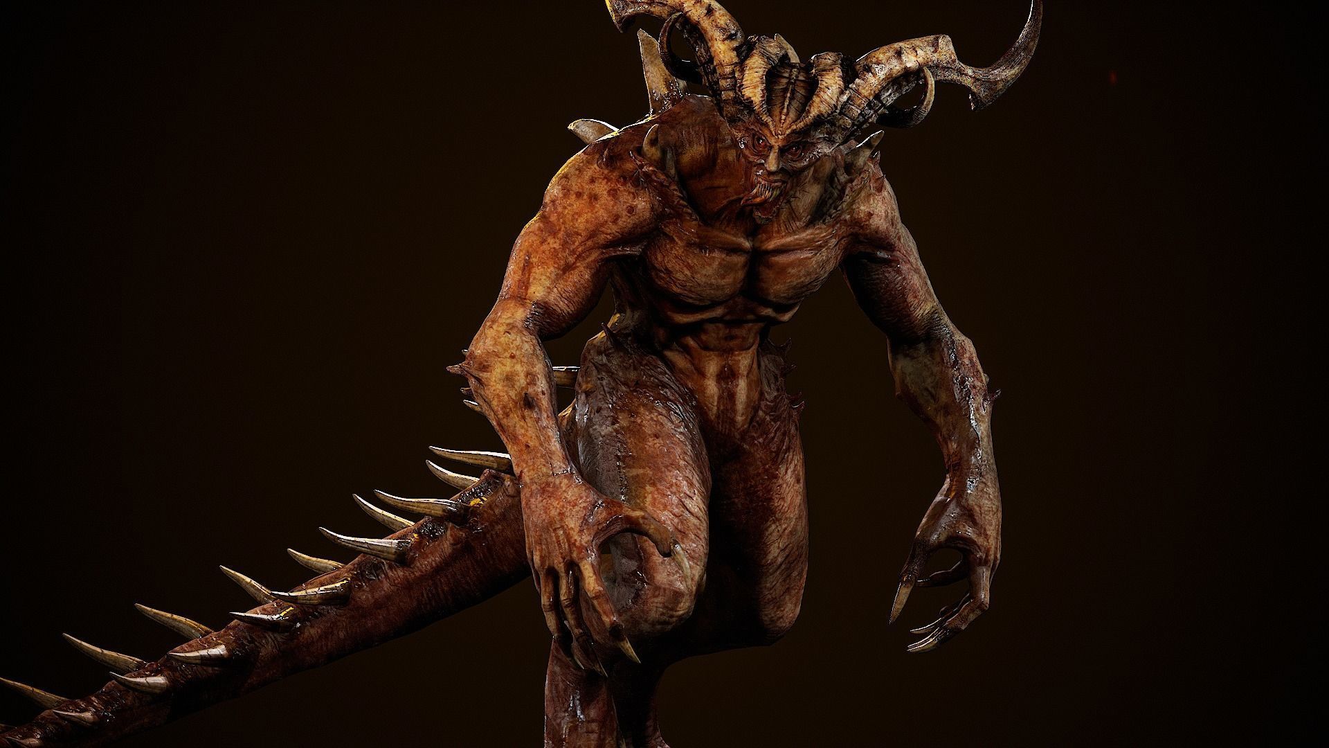 Demon lord Low-poly 3D model_6