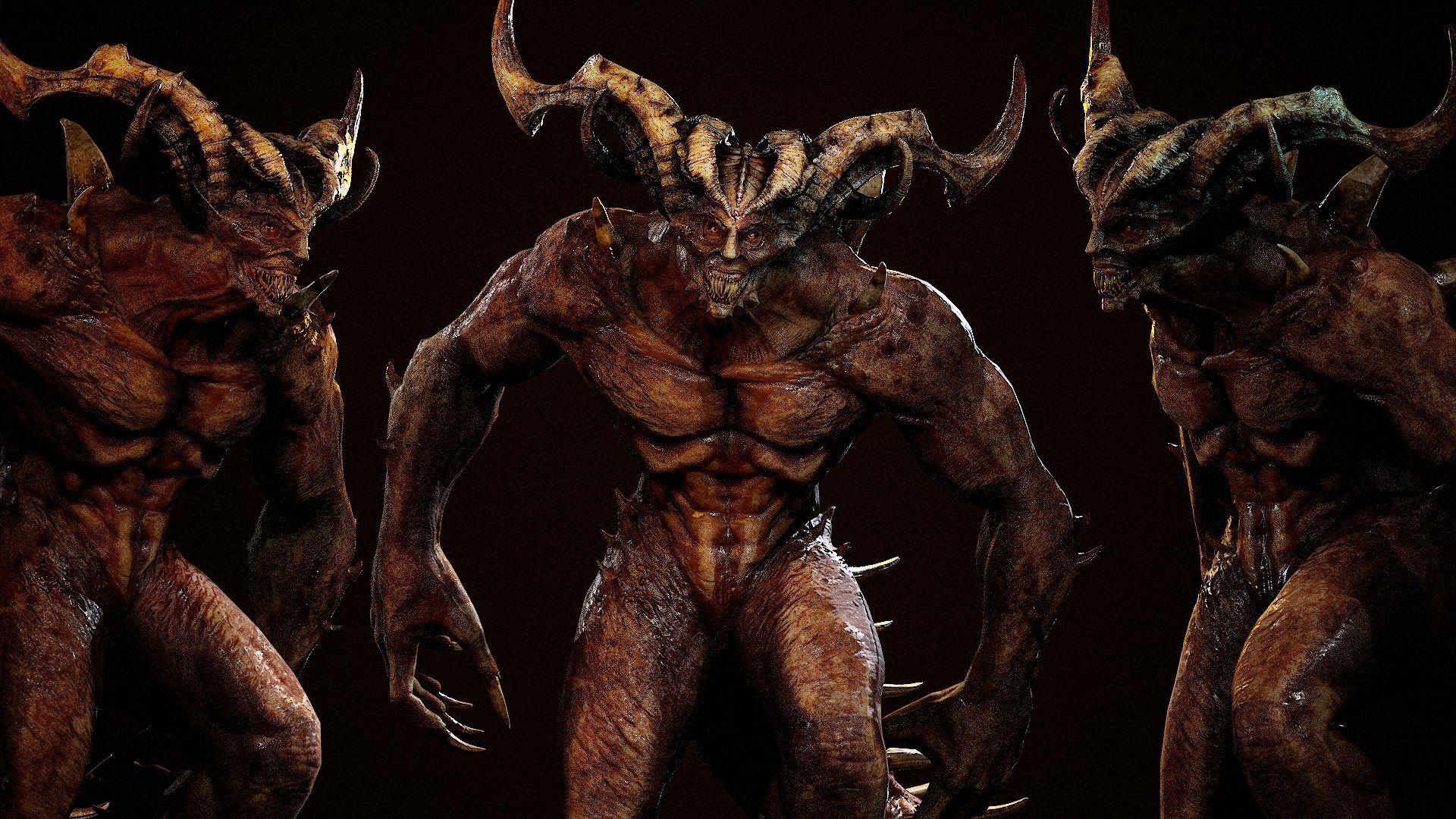 Demon lord Low-poly 3D model_3
