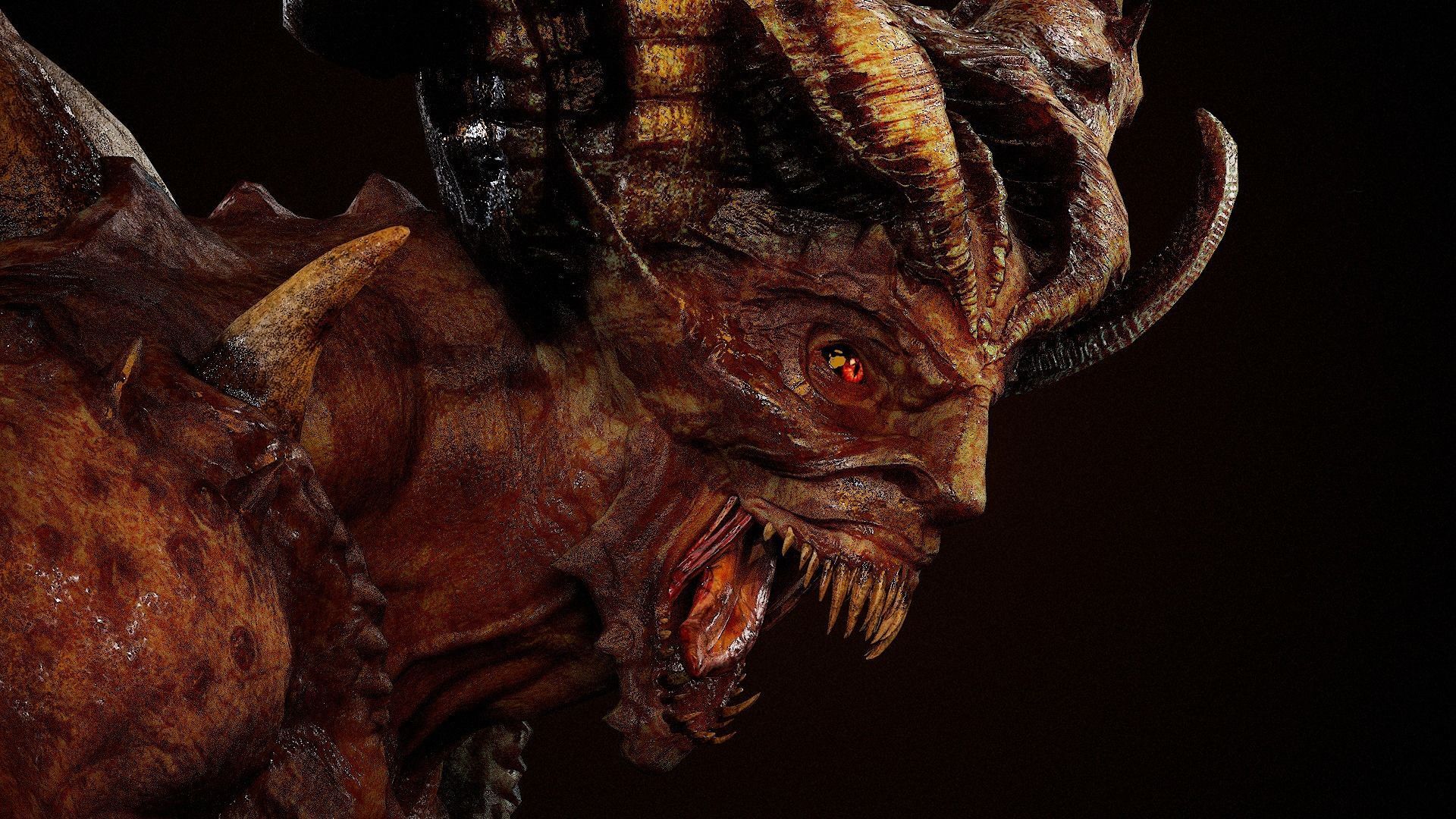 Demon lord Low-poly 3D model_2