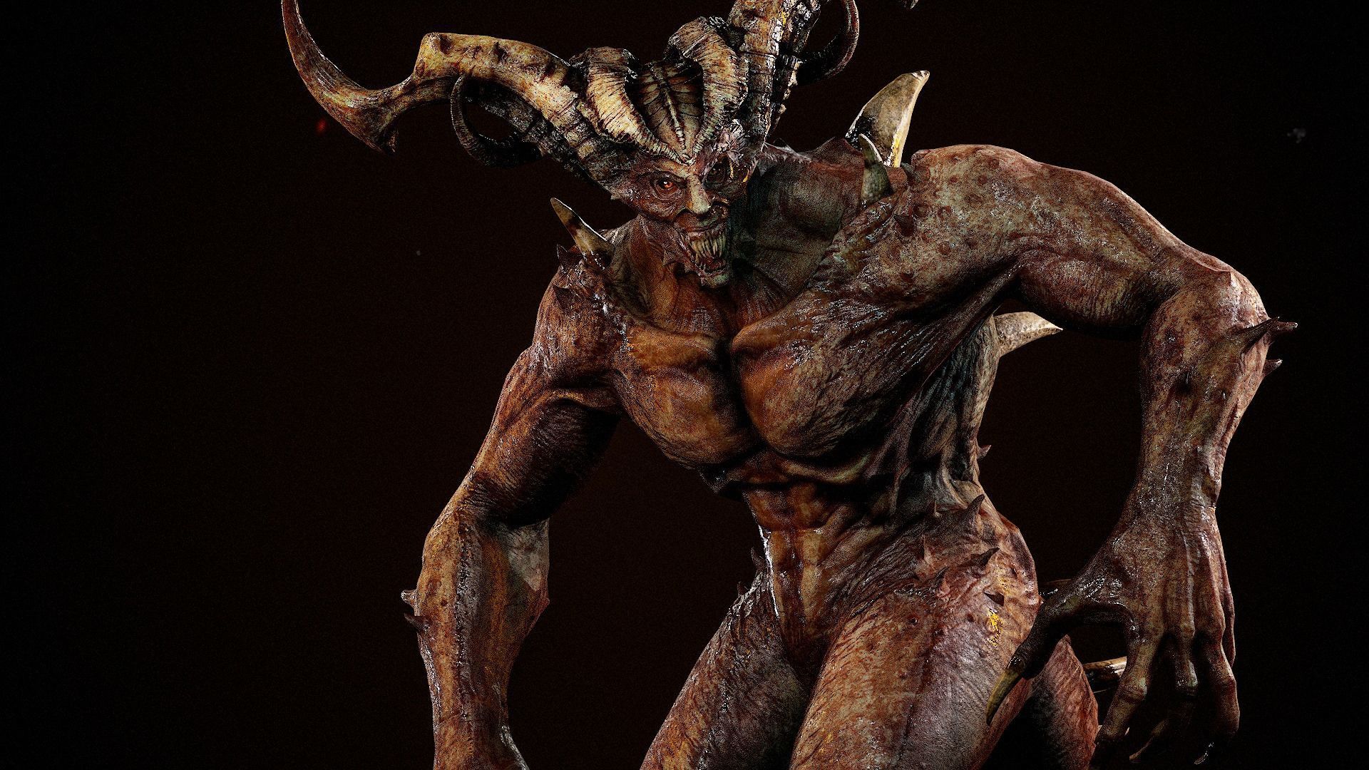 Demon lord Low-poly 3D model_8