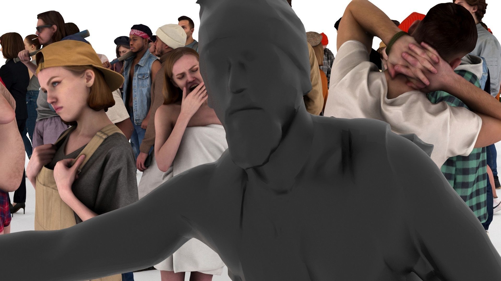 People pack poses body scan 50 pieces vol 2 of 10 Low-poly 3D model_3