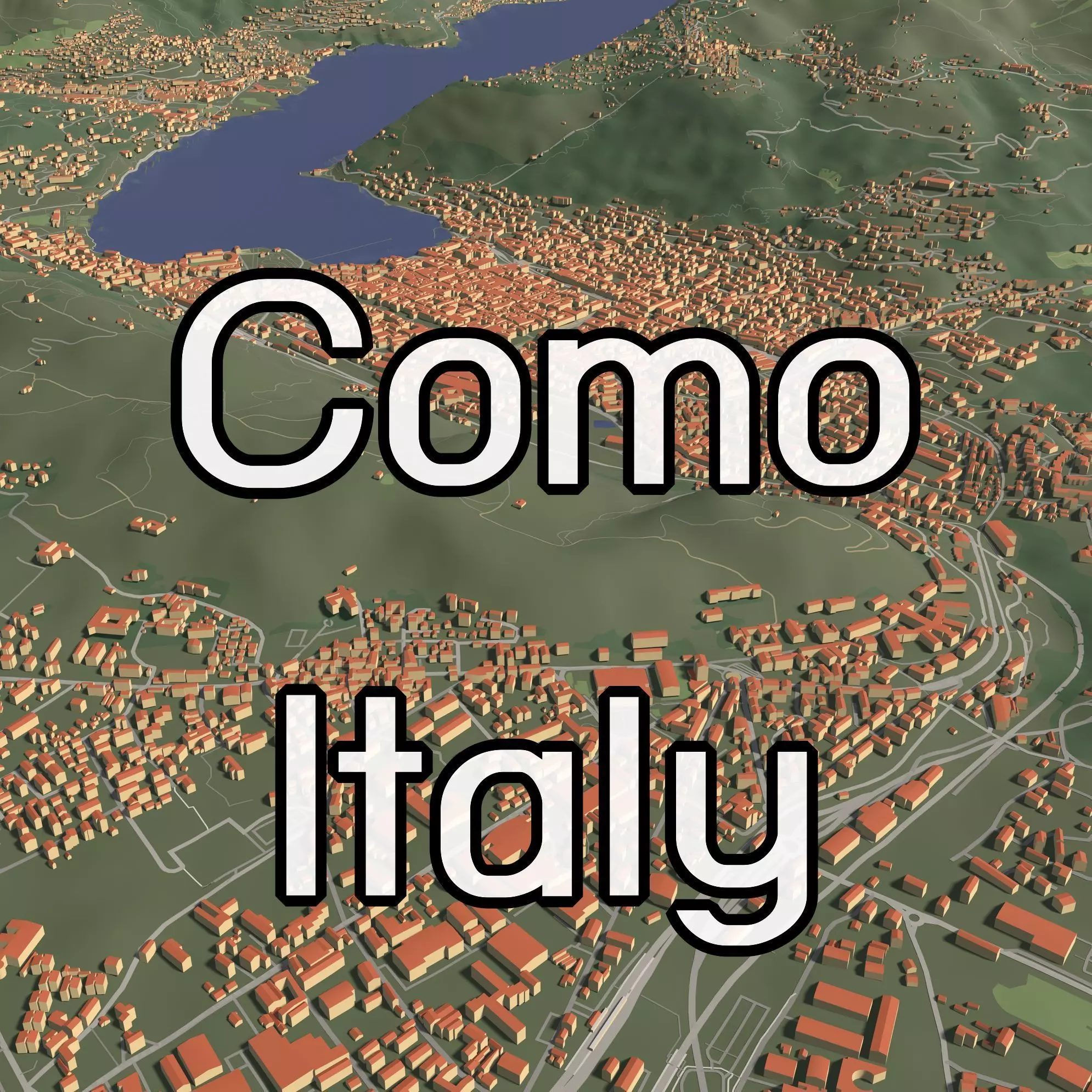 Como Italy - city and urban 3D model
