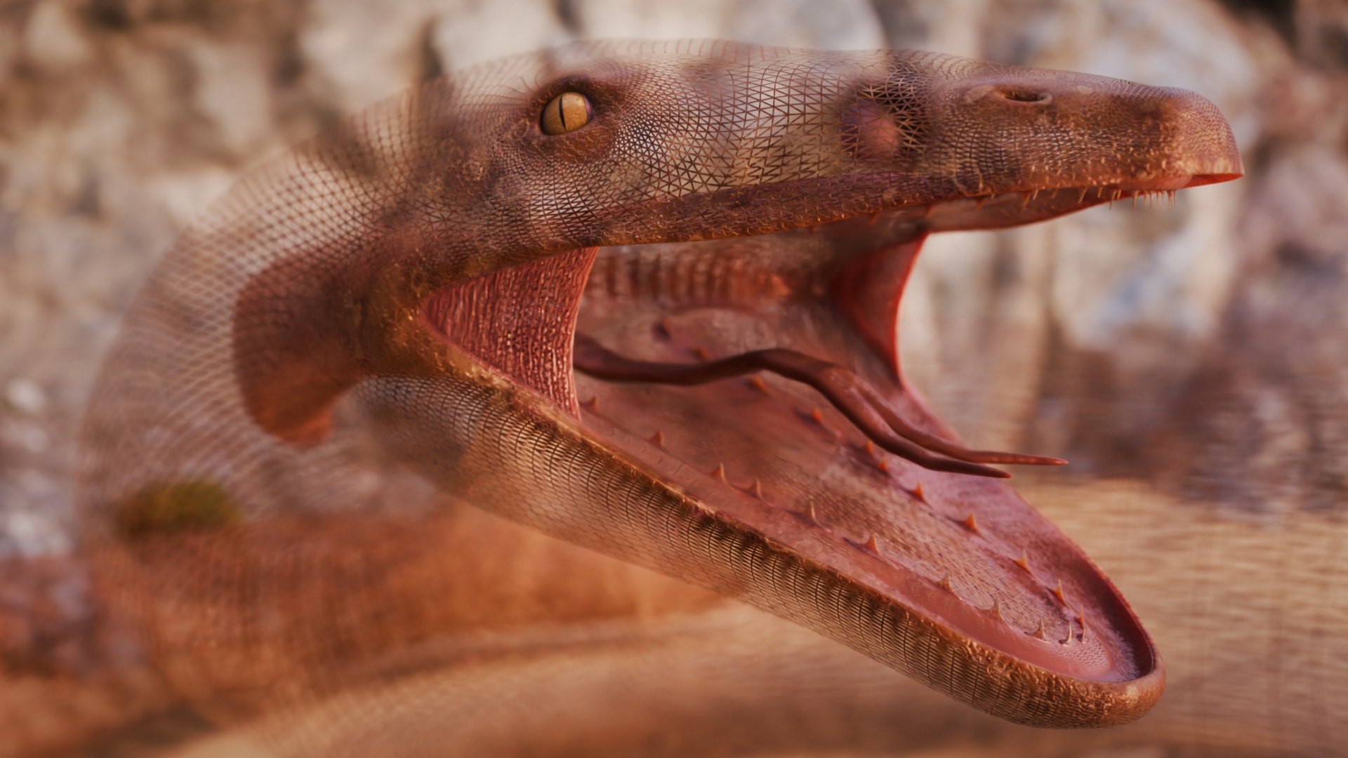 Titanoboa Snake Low-poly 3D model_23