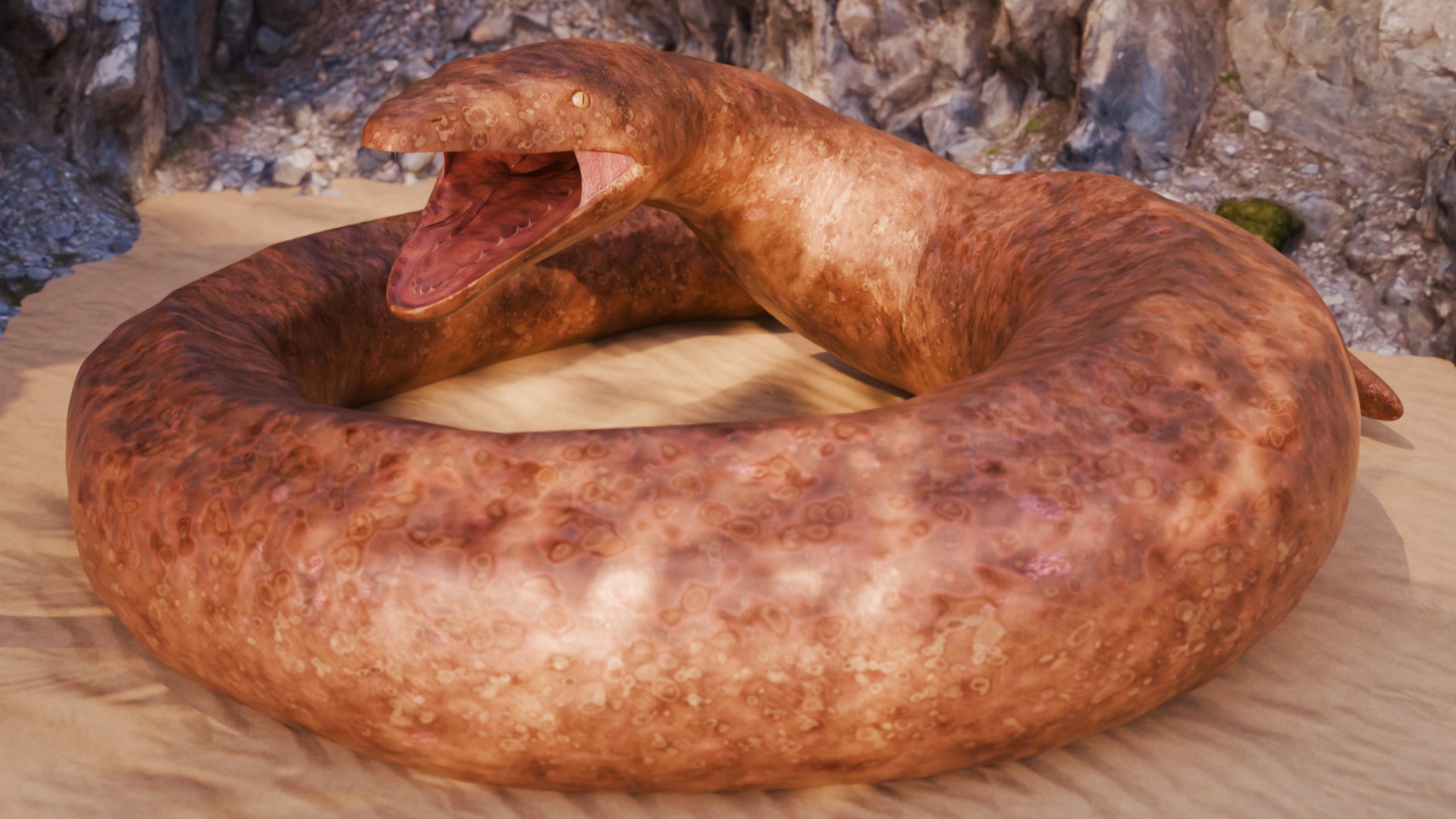 Titanoboa Snake Low-poly 3D model_2