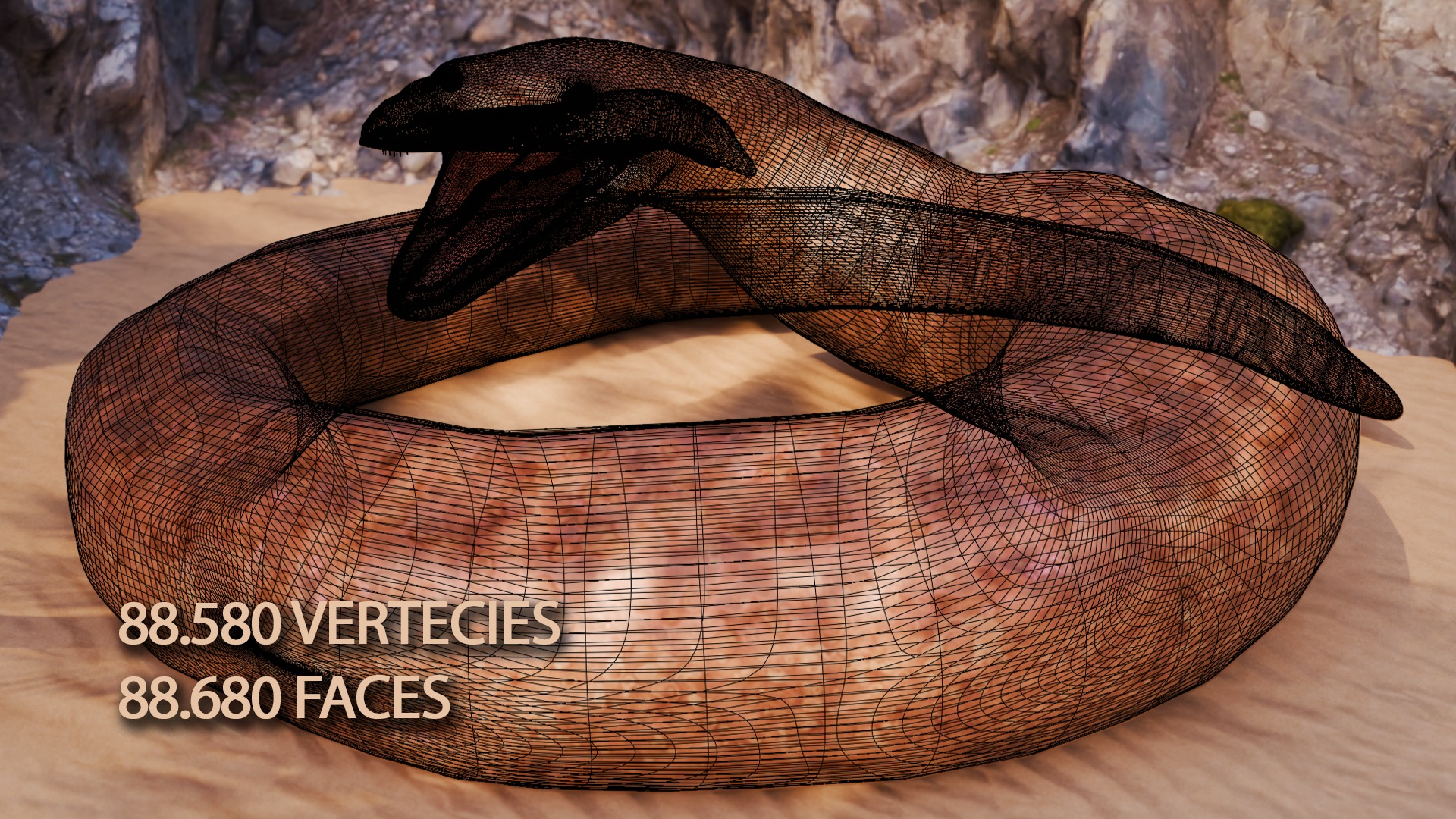 Titanoboa Snake Low-poly 3D model_17