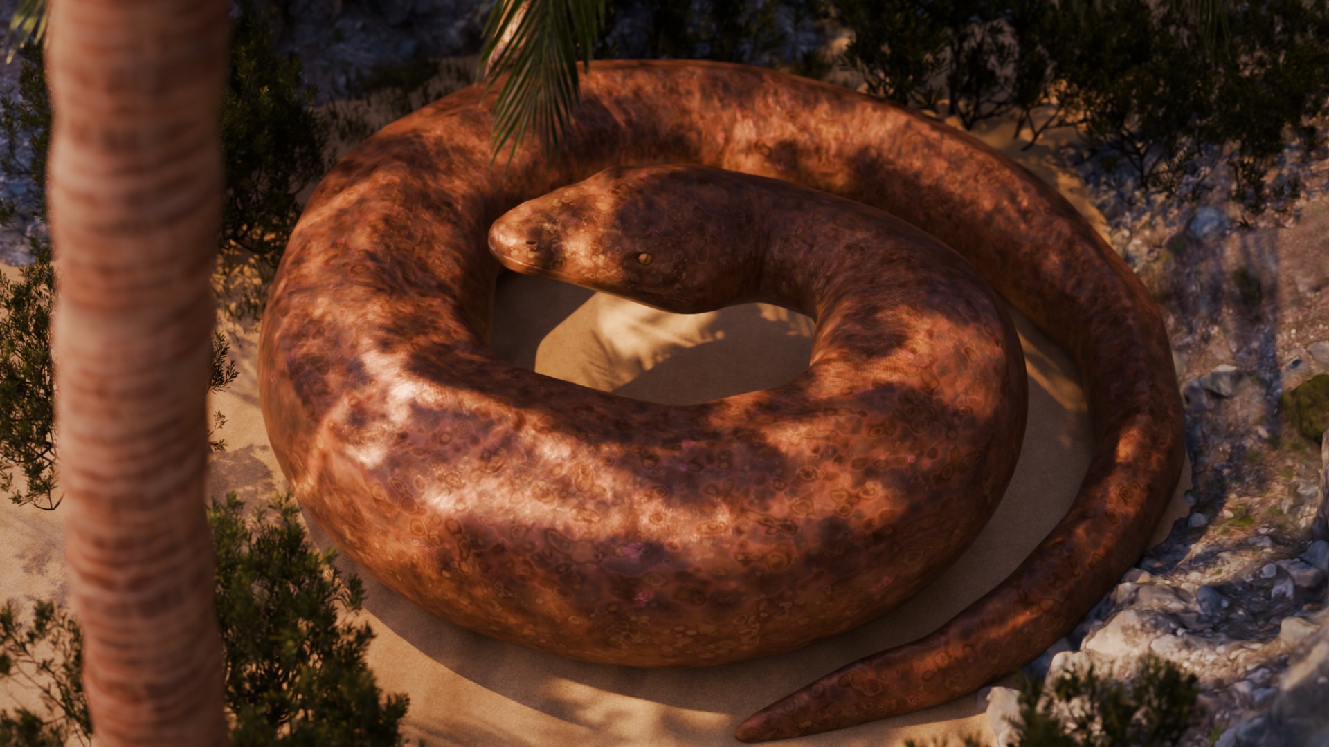 Titanoboa Snake Low-poly 3D model_11