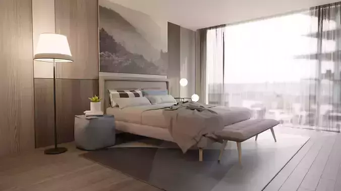 Interior Bedroom Design Scene