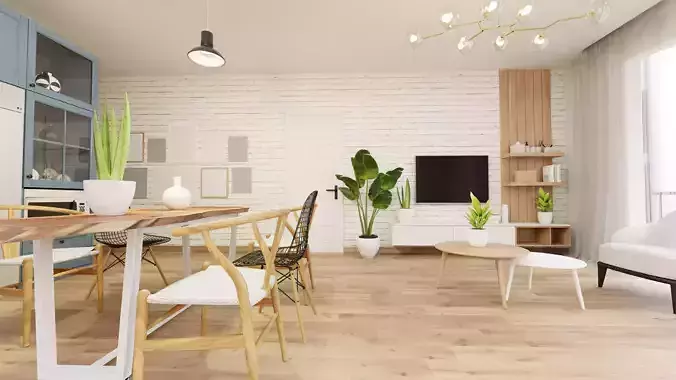 Interior Living Room Design Scene