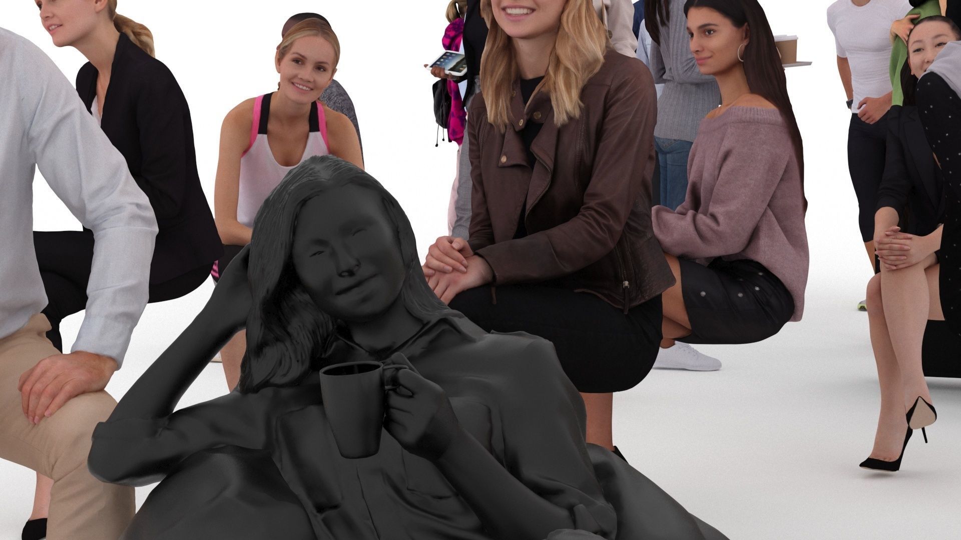 People pack poses scan body 50 pieces vol 3 of 10 Low-poly 3D model_3