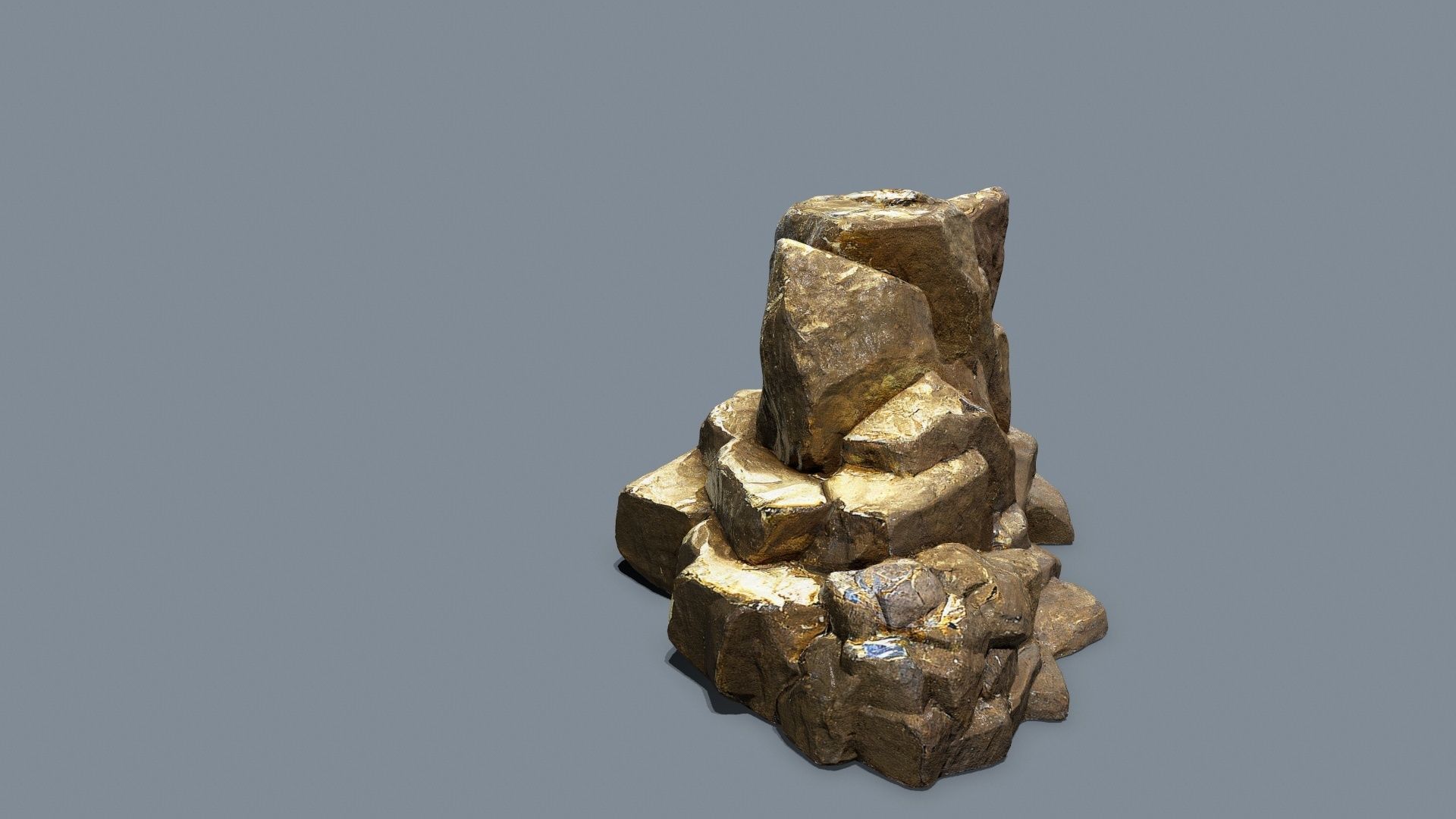 desert gold rocks Low-poly 3D model_9
