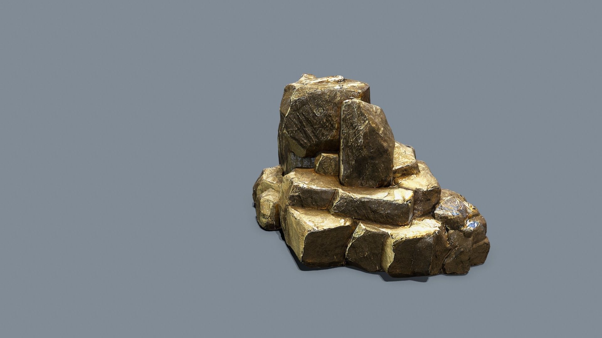 desert gold rocks Low-poly 3D model_8
