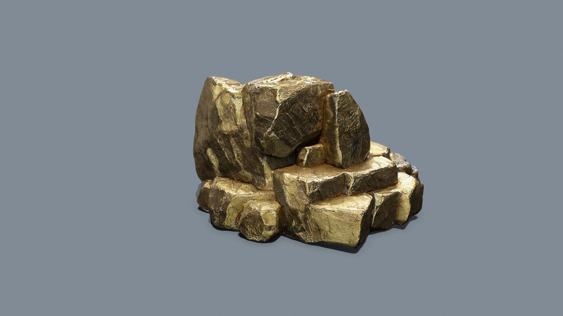 desert gold rocks Low-poly 3D model_7