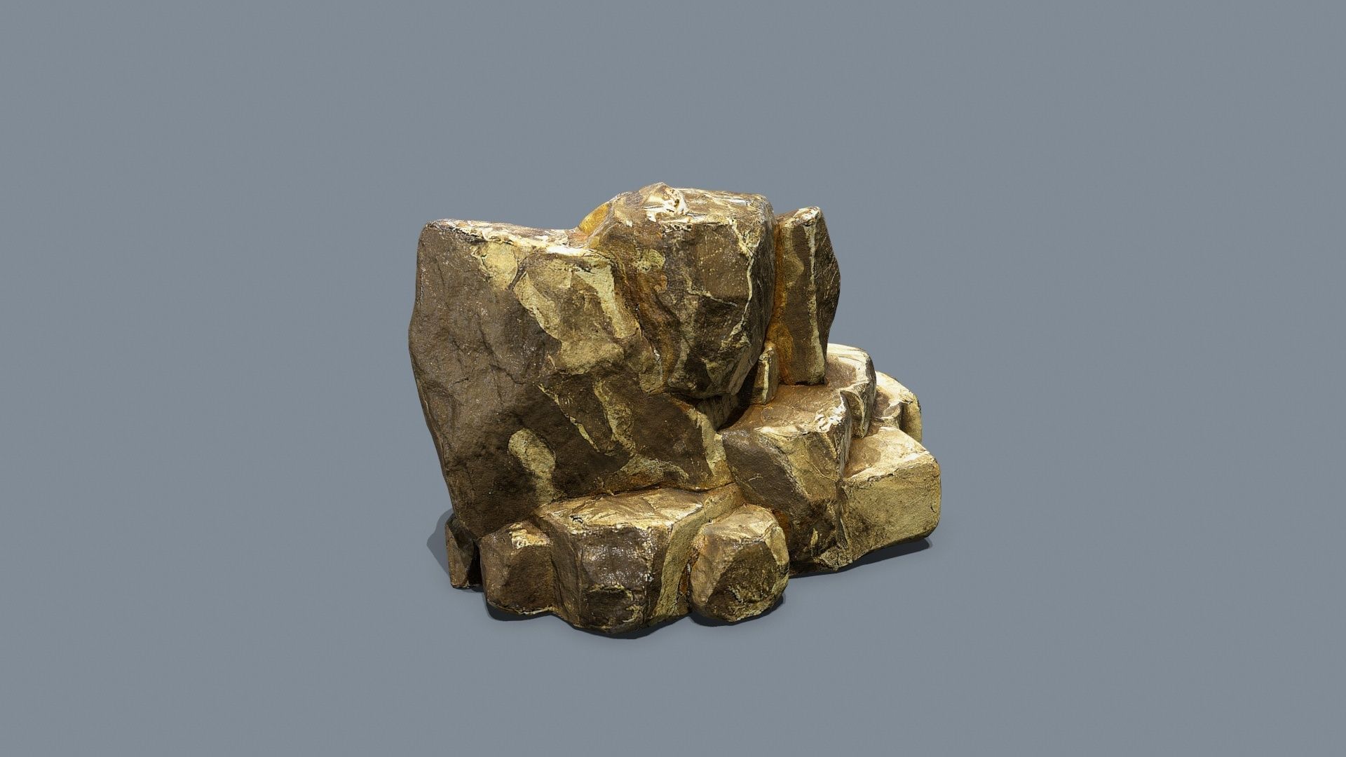 desert gold rocks Low-poly 3D model_6