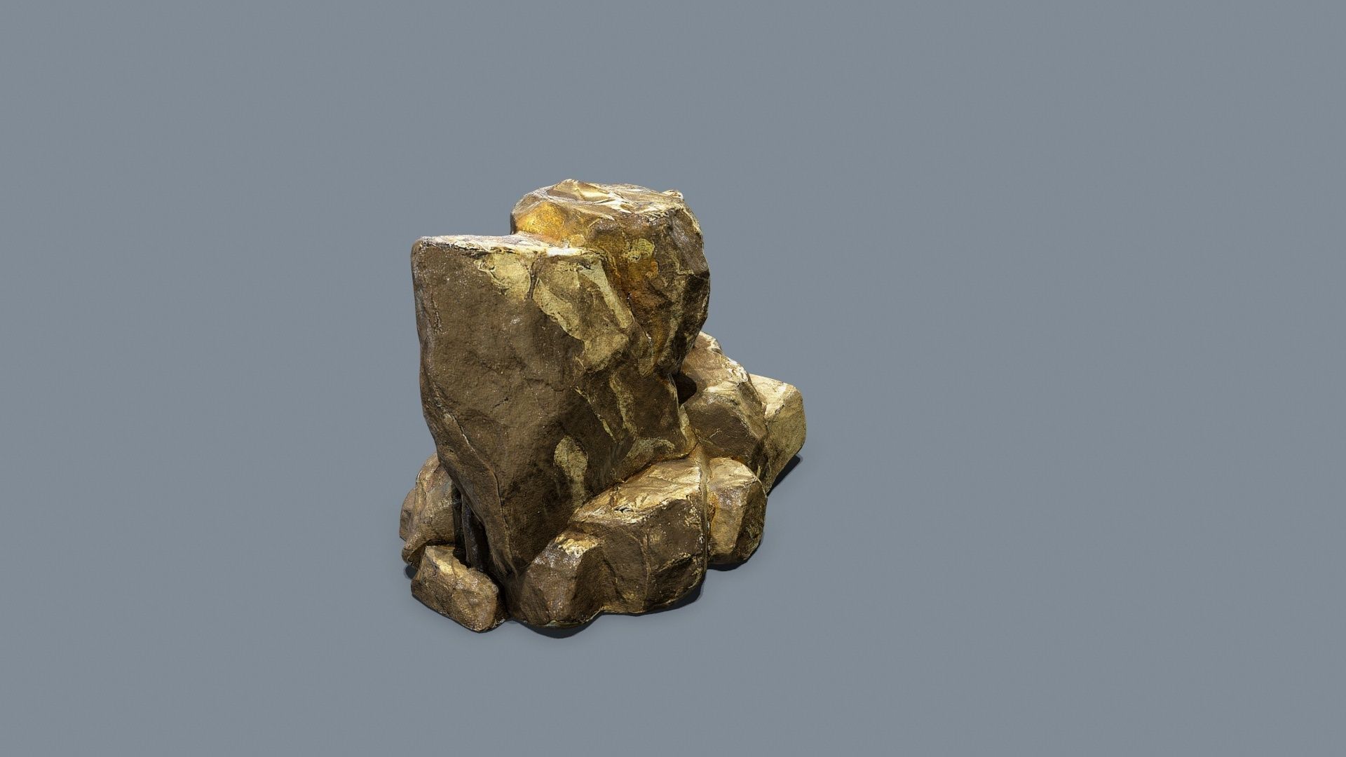 desert gold rocks Low-poly 3D model_5