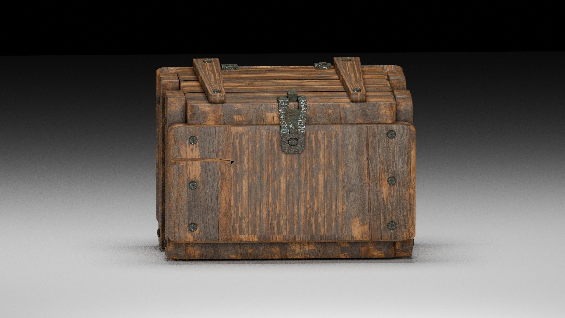 Treasure Chest -  wooden 3D model   3D model_2