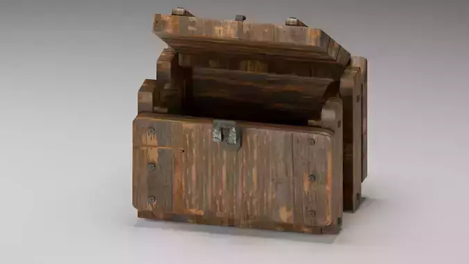Treasure Chest -  wooden 3D model  
