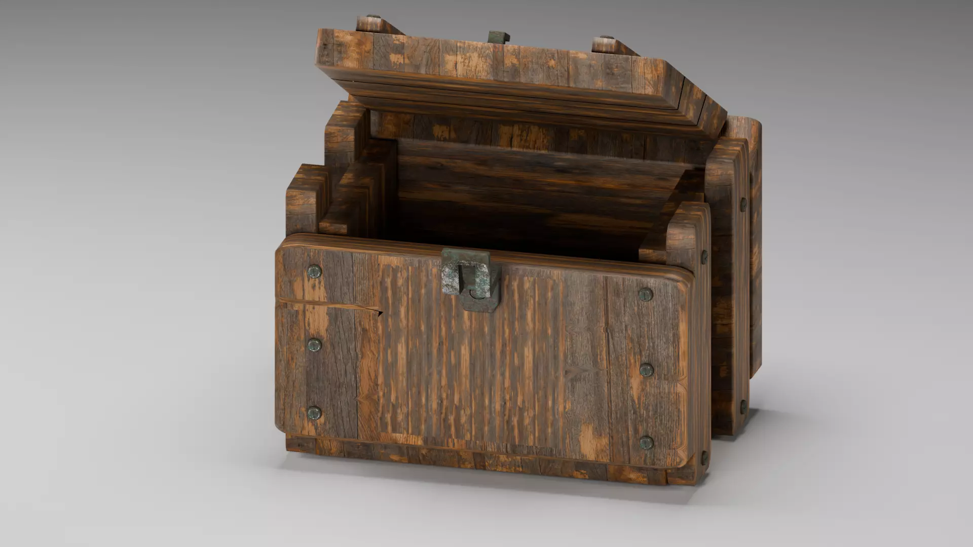 Treasure Chest -  wooden 3D model   3D model_0