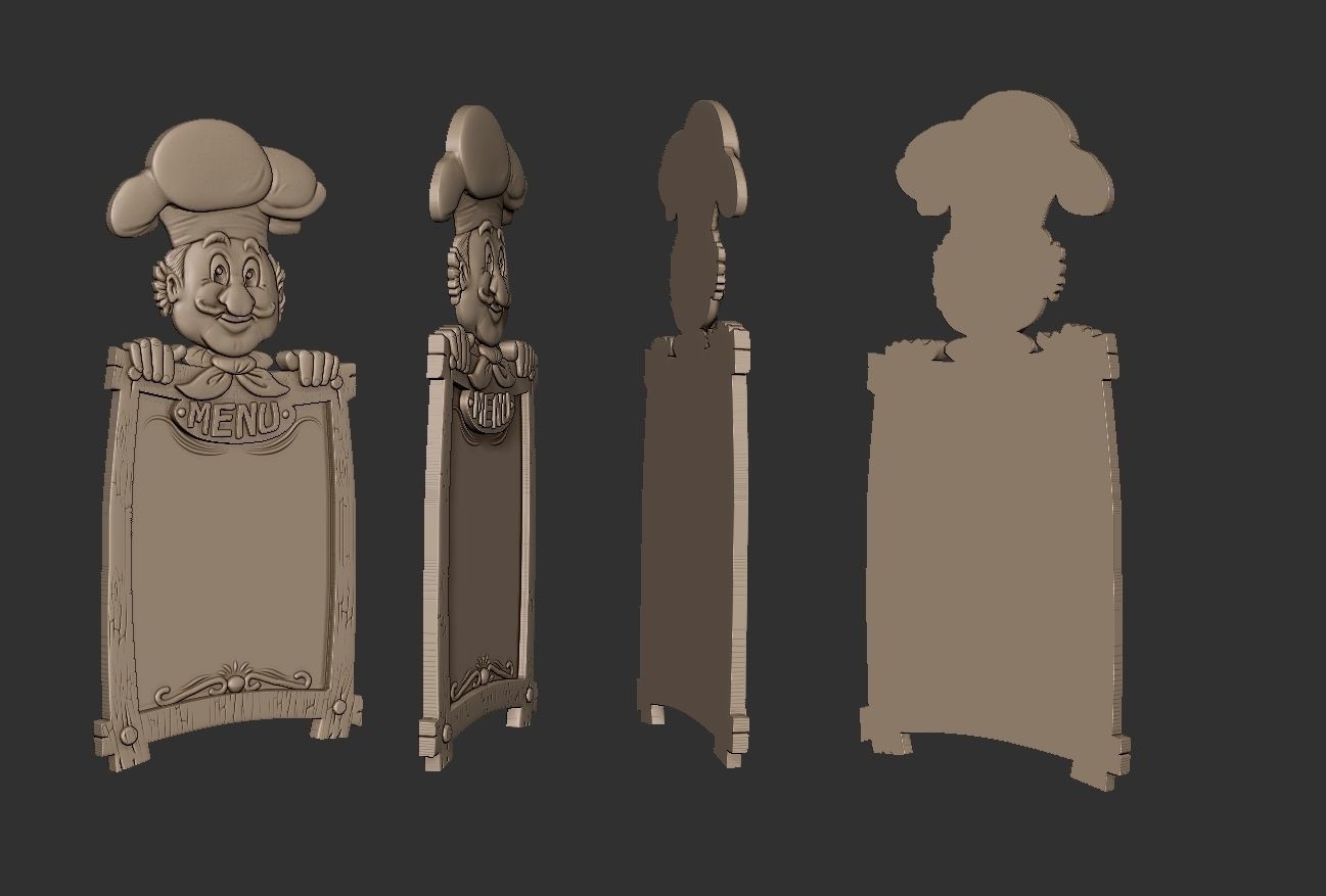Chef Menuboard 3D print model_3
