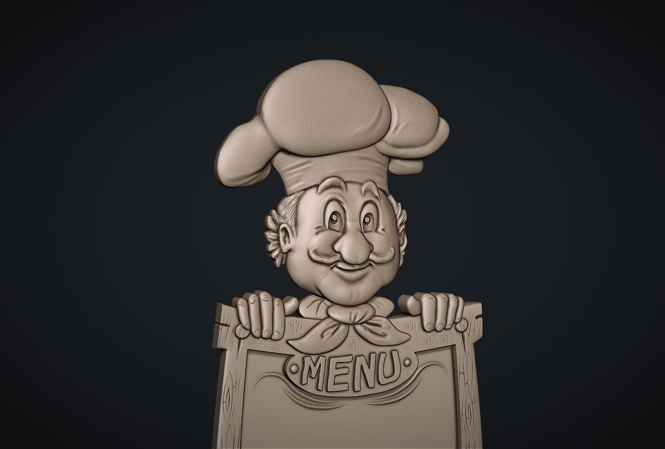 Chef Menuboard 3D print model_2