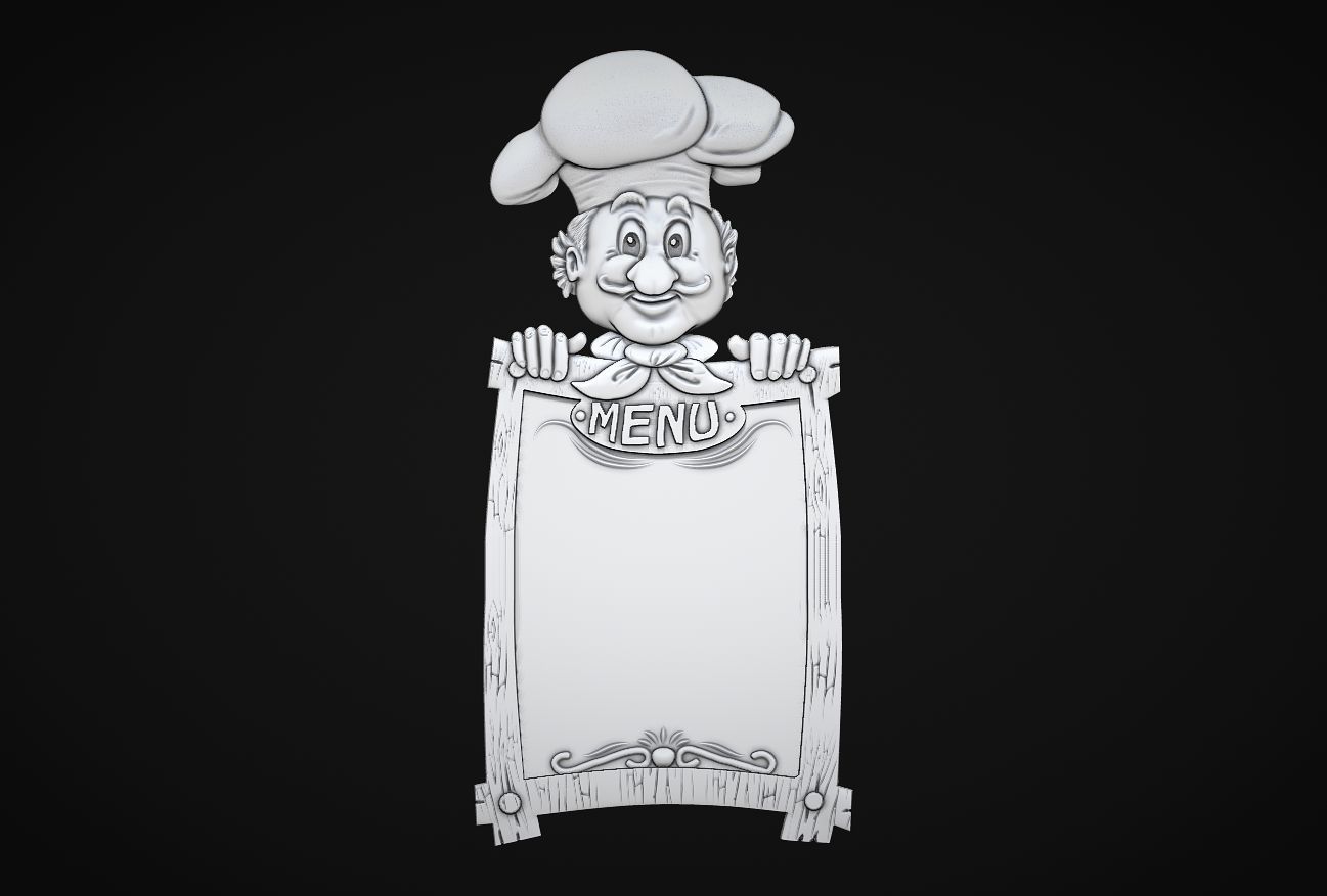 Chef Menuboard 3D print model_7