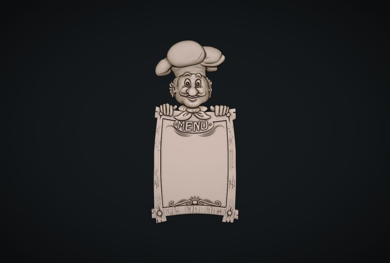 Chef Menuboard 3D print model_1