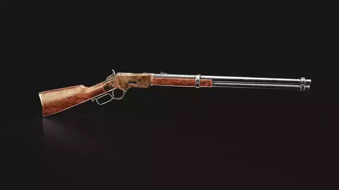 Golden Pioneer 1866 - Rifle 3D Model Game Ready