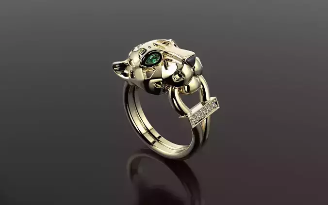 PANTHERE Ring Emal Cartier