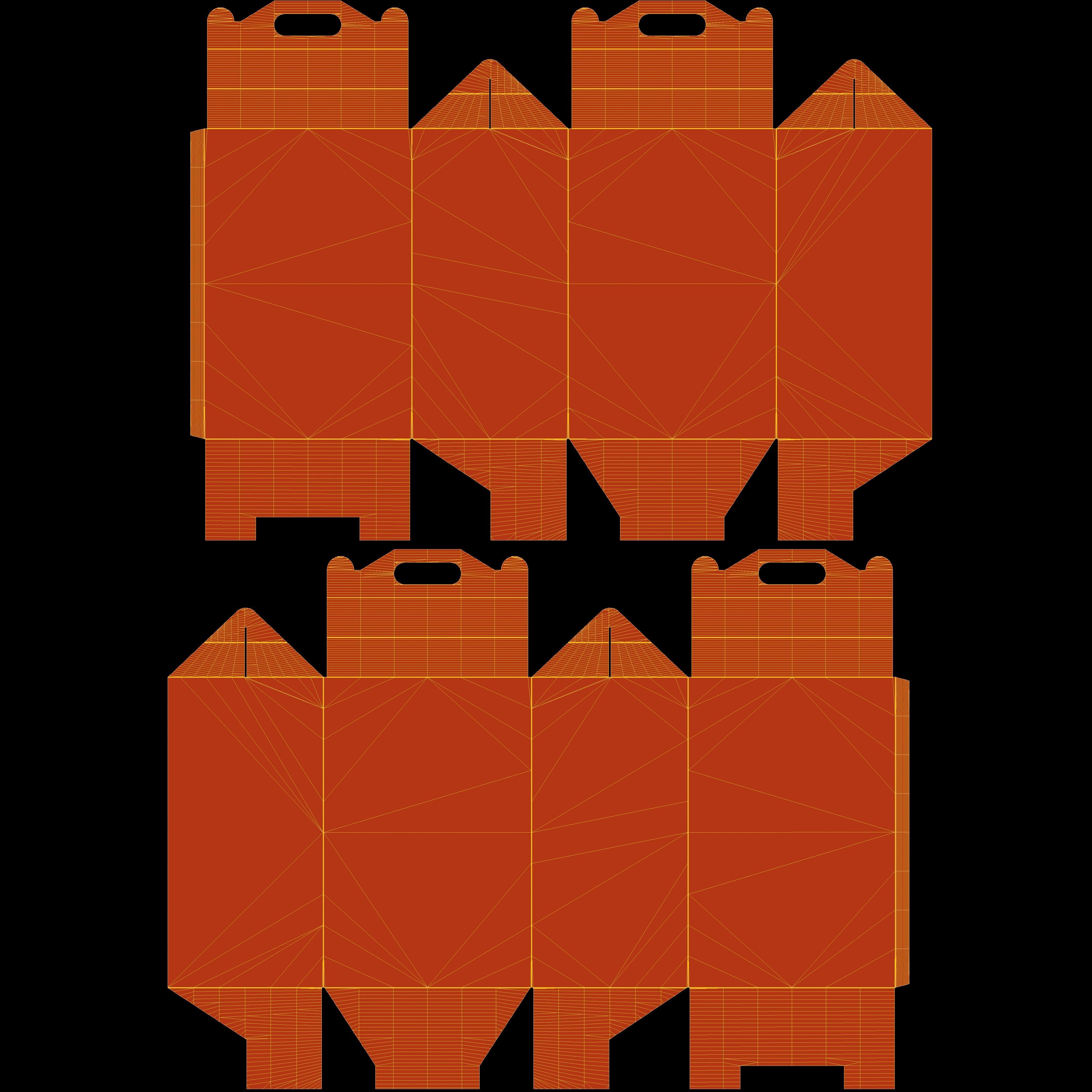 Gable Packaging Box Carrying Handle 400x300x600mm Texture_9