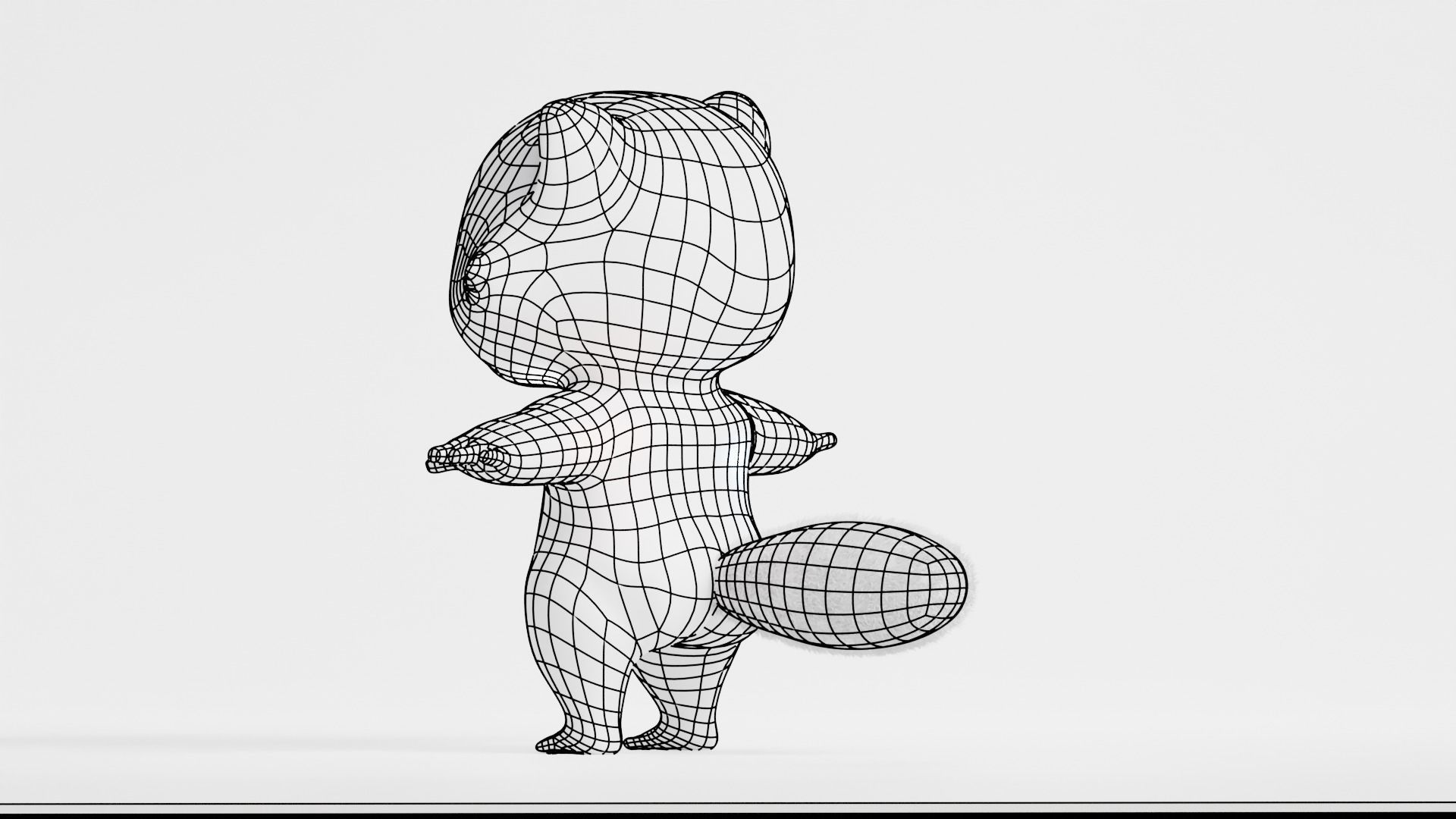 Cute cartoon panda Low-poly 3D model_11