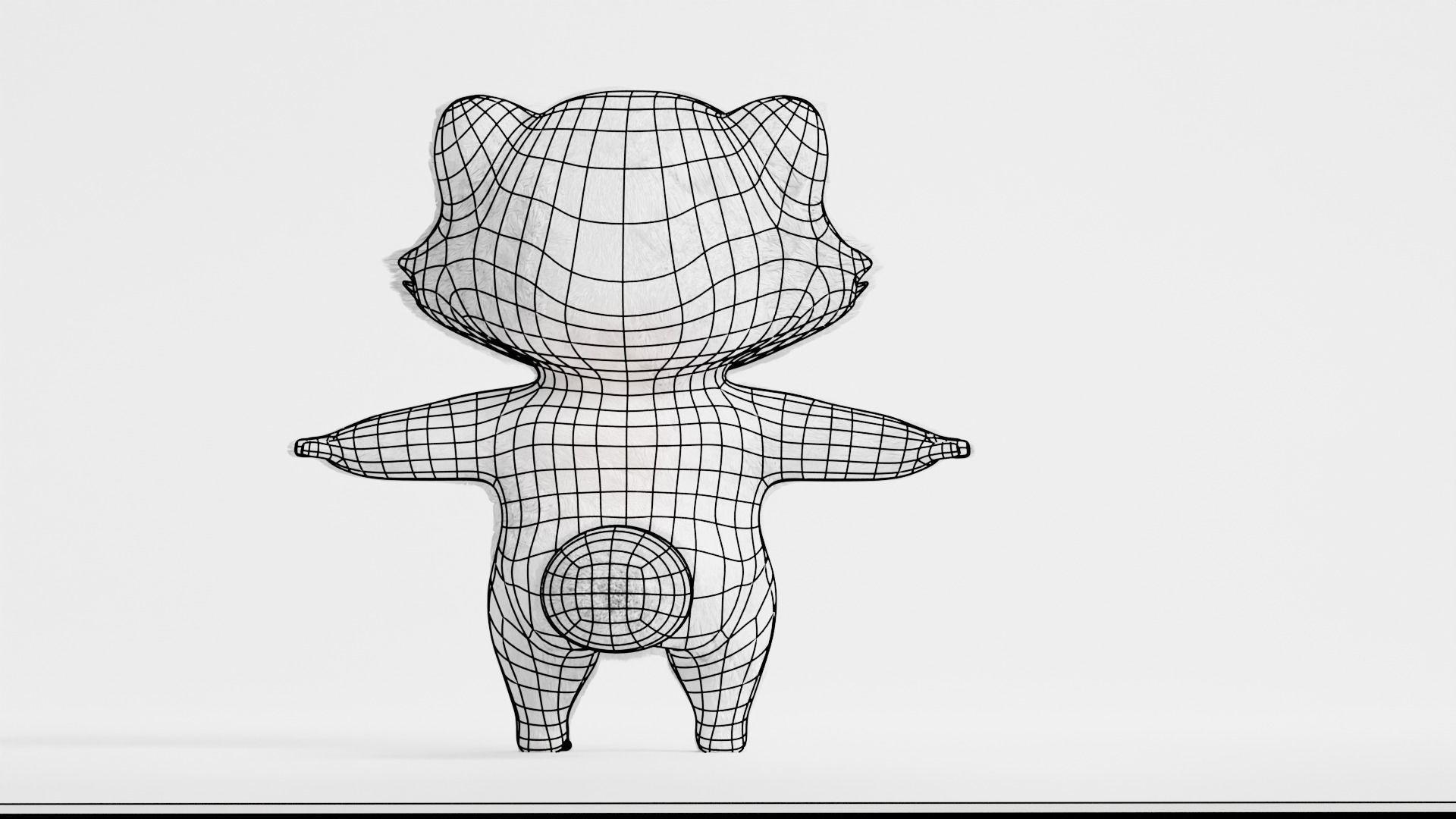 Cute cartoon panda Low-poly 3D model_13