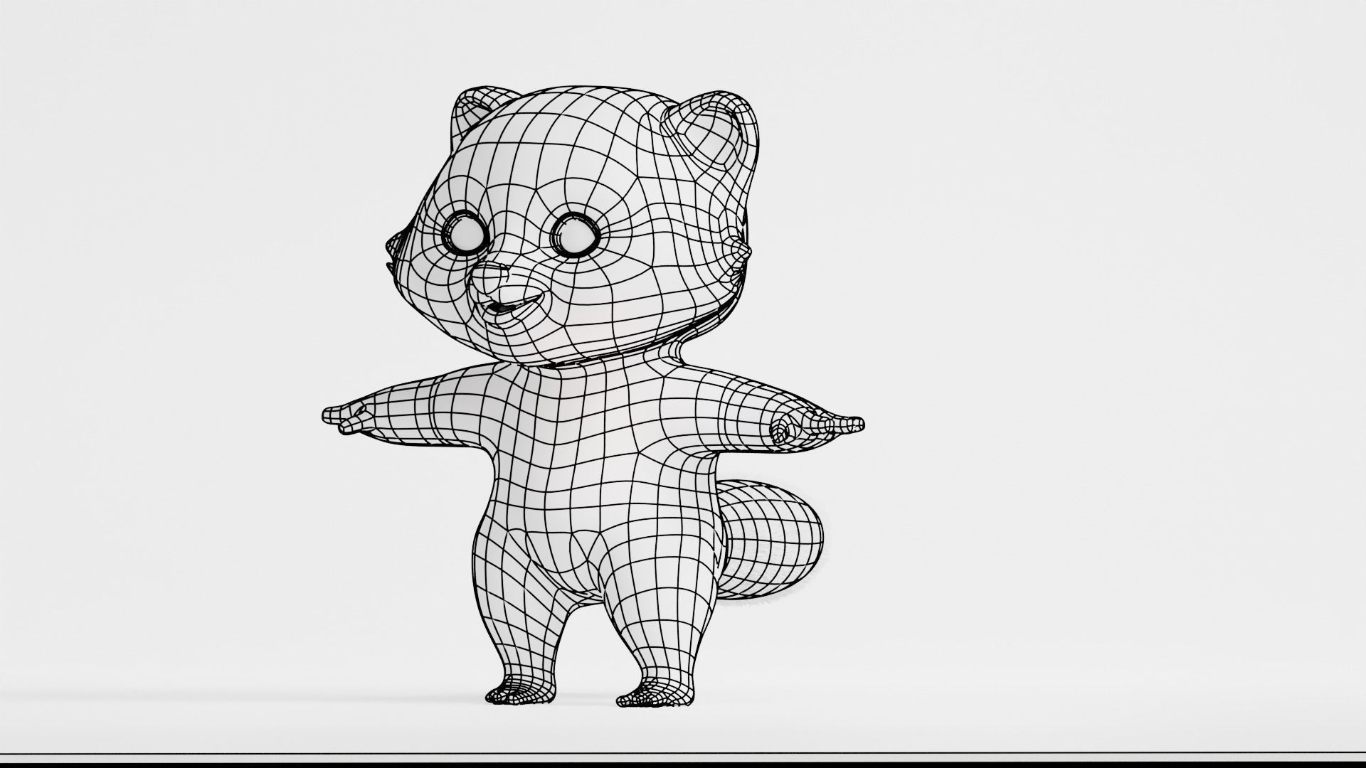 Cute cartoon panda Low-poly 3D model_7