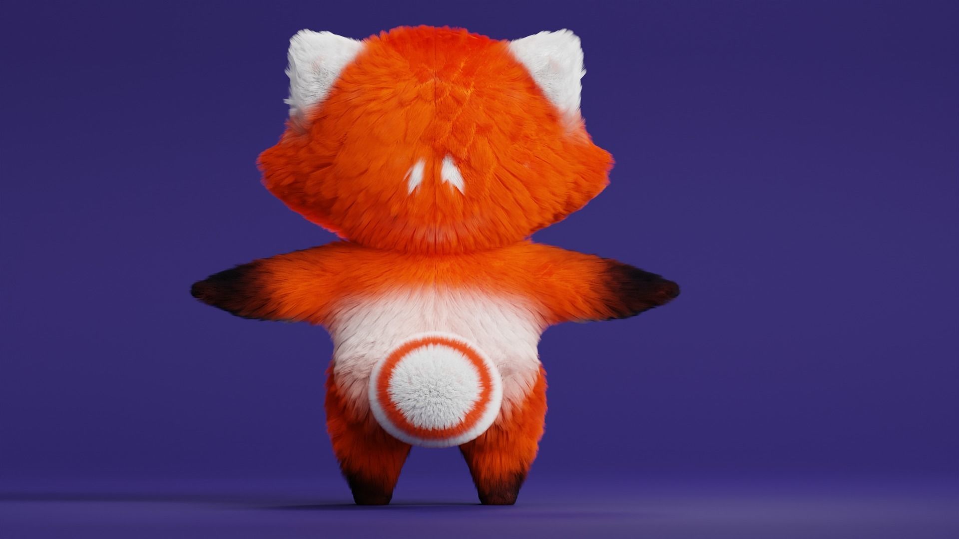 Cute cartoon panda Low-poly 3D model_12