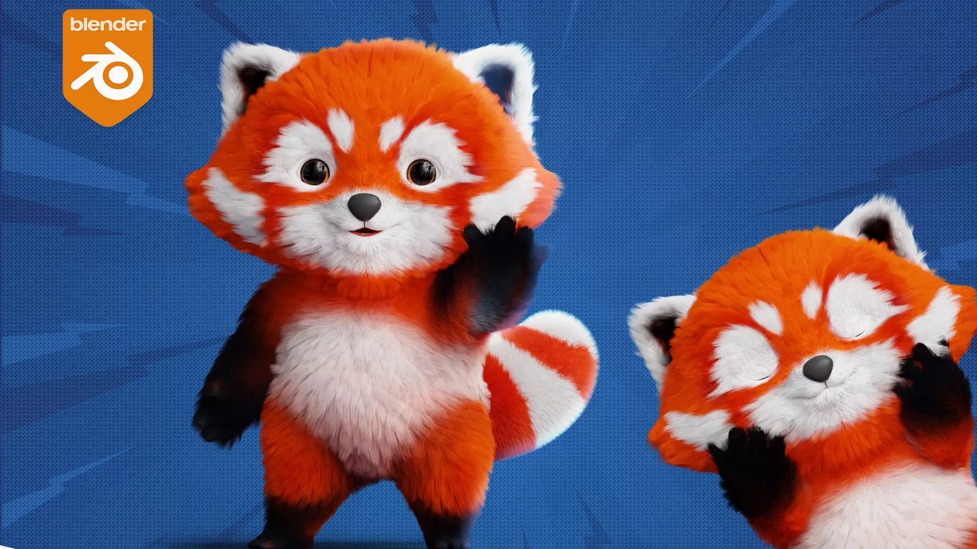 Cute cartoon panda Low-poly 3D model_0