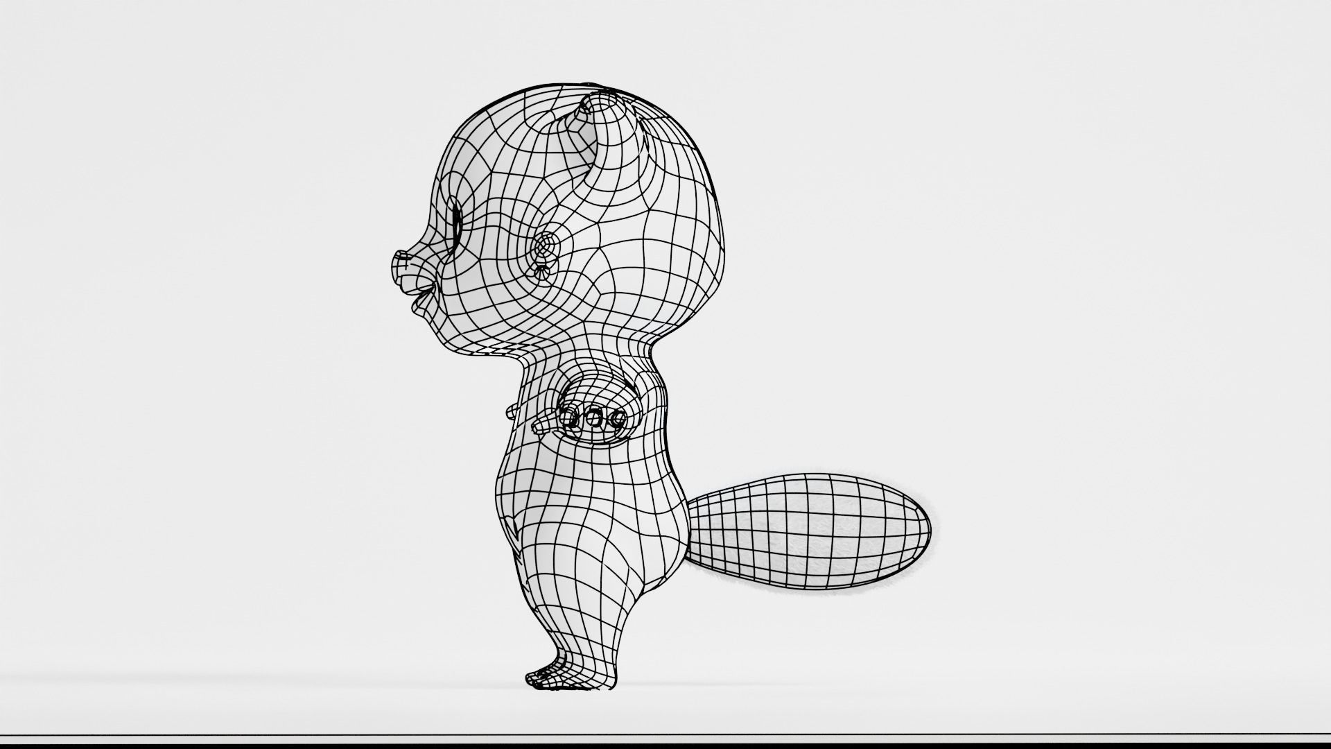 Cute cartoon panda Low-poly 3D model_9