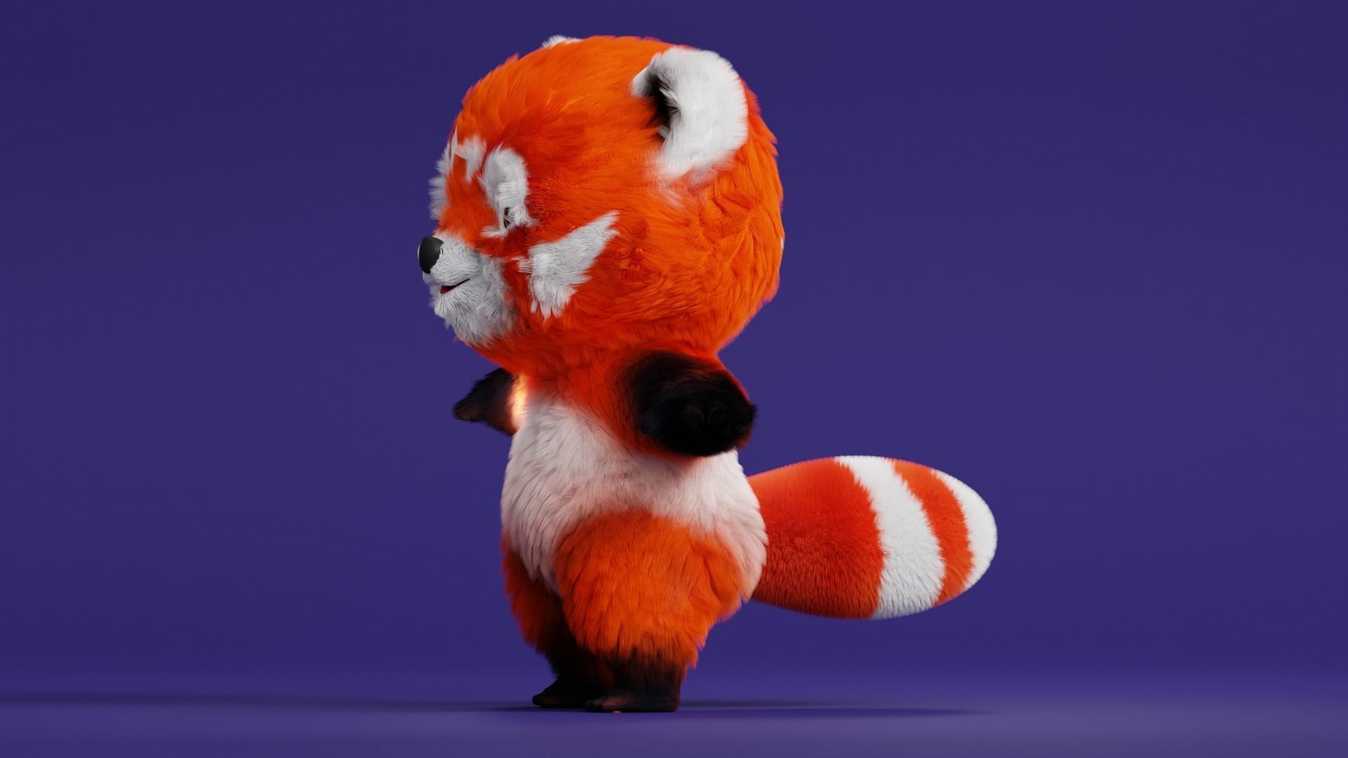 Cute cartoon panda Low-poly 3D model_8