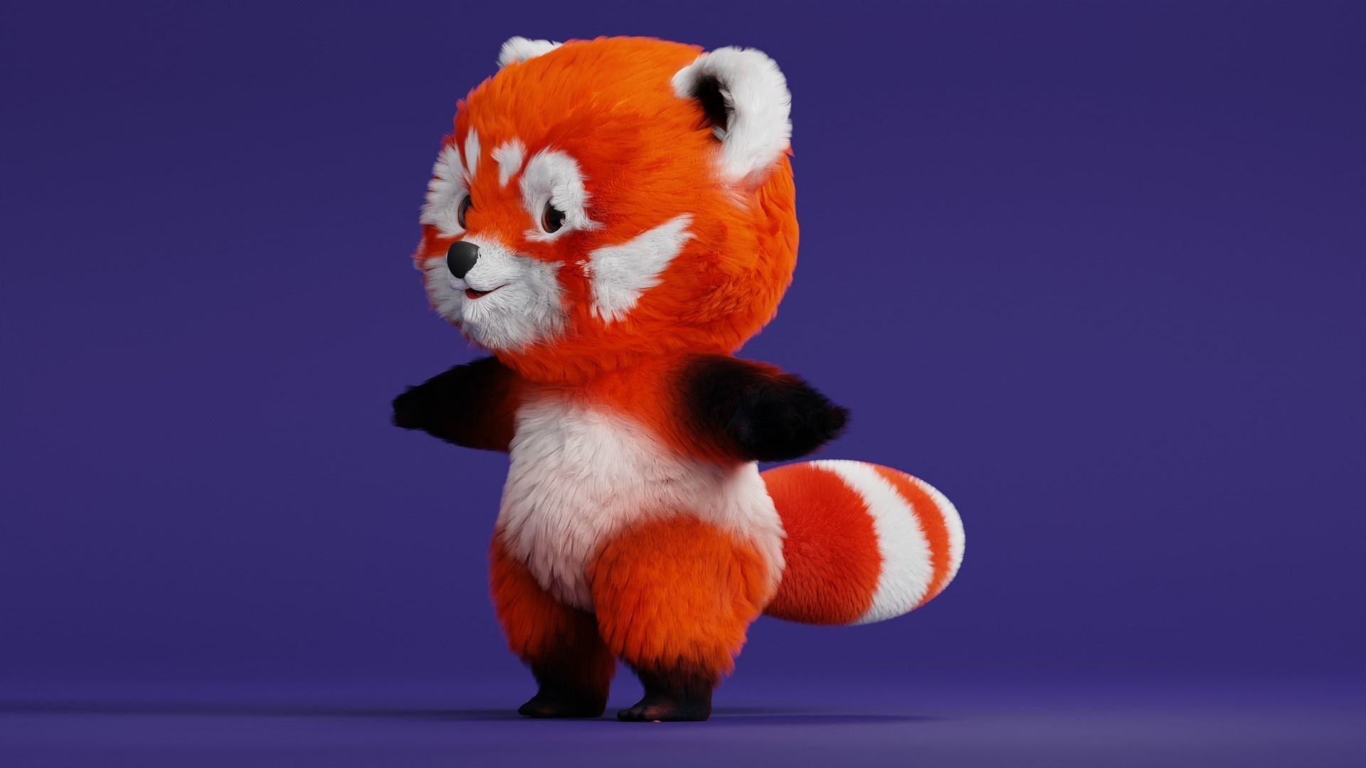 Cute cartoon panda Low-poly 3D model_6