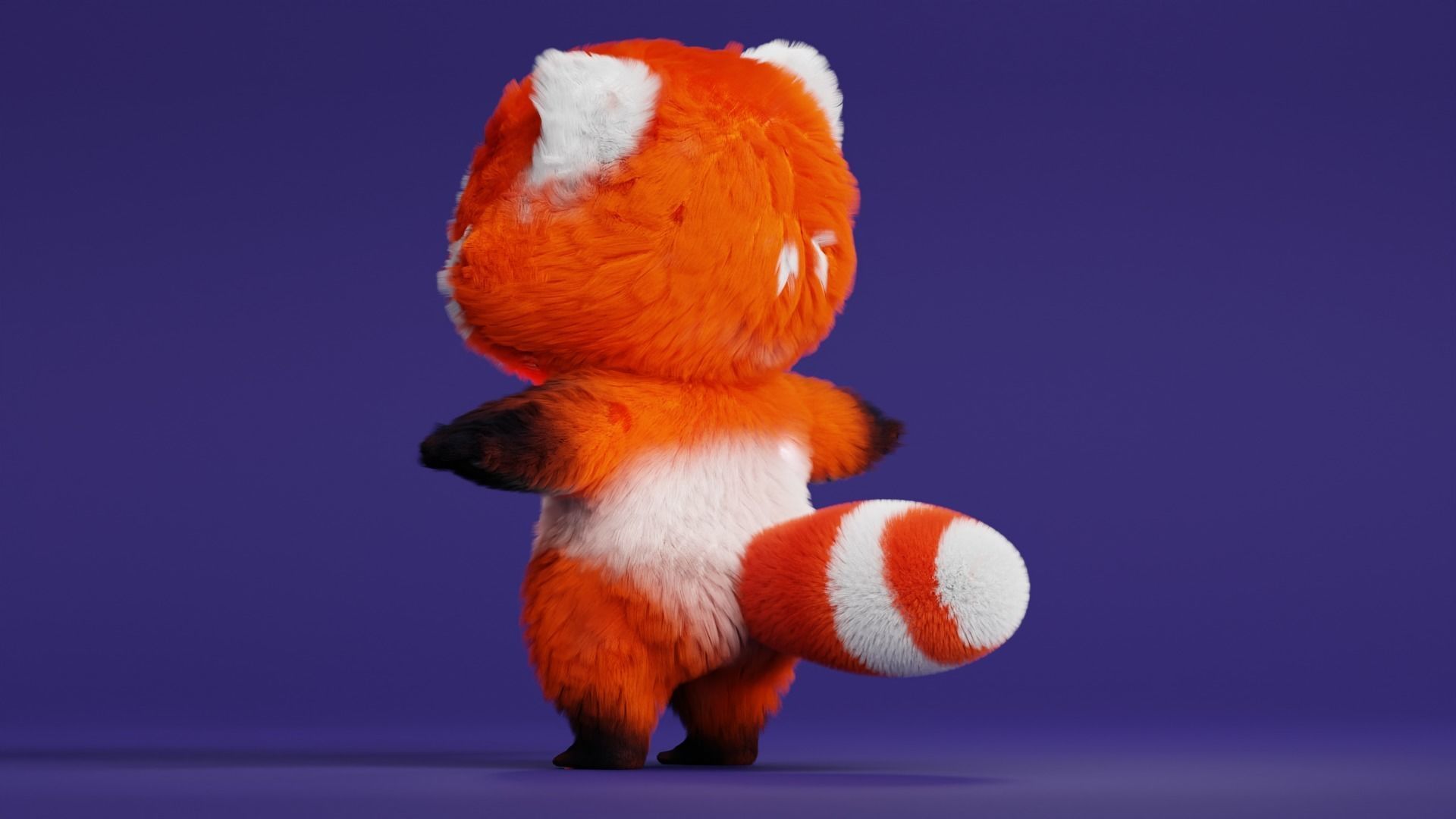 Cute cartoon panda Low-poly 3D model_10