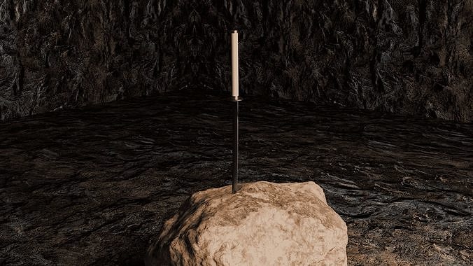 Curved Katana with a wrapped handle 3D model