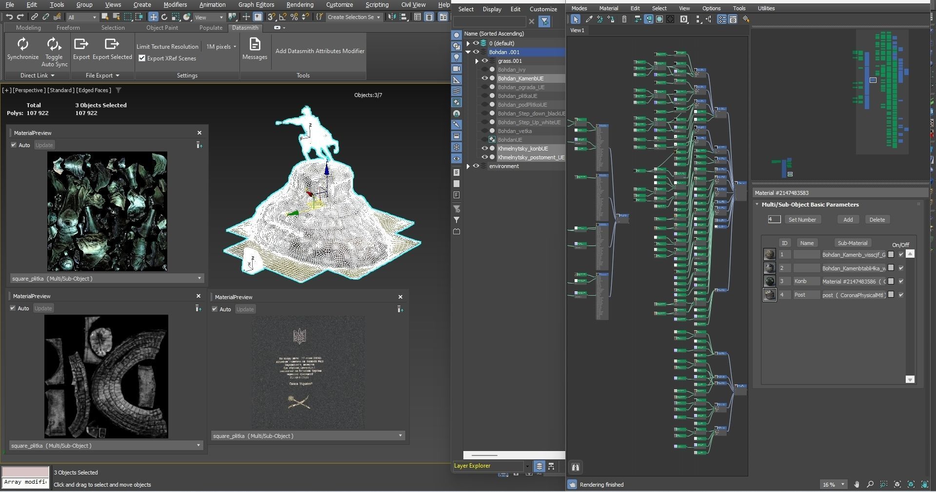 Bohdan Khmelnytsky Monument Kyiv Low-poly 3D model_18