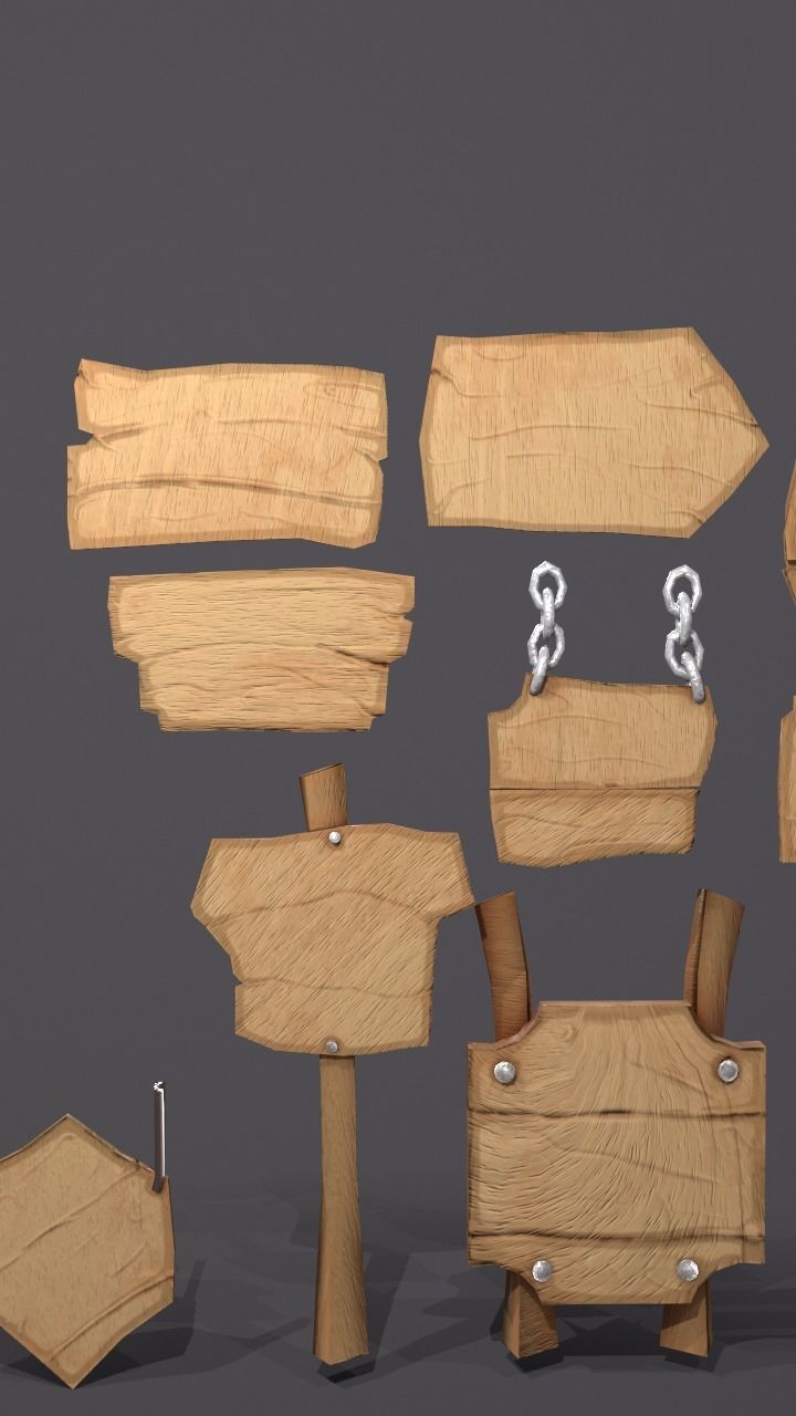 FANTASY Sign pack Low-poly 3D model_7